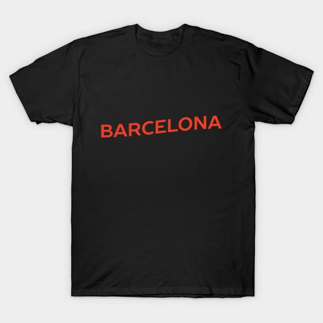 Barcelona City Typography T-Shirt by calebfaires